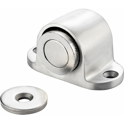 Magnetic door stop capture - compact stainless steel metal magnet door stopper