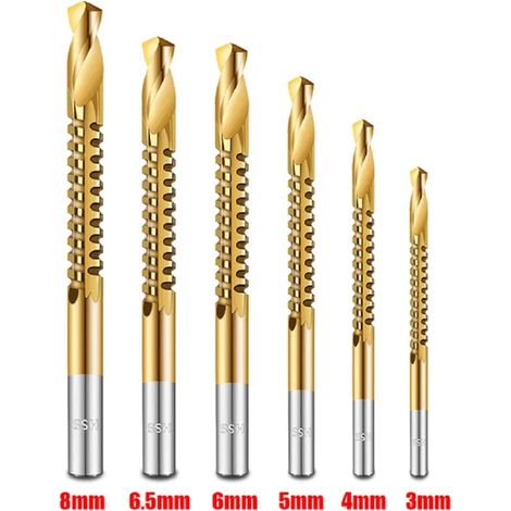 6-teiliges Kobalt-Bohrer-Set, metrisches Spiral-Verbundgewindebohrer-Set, Holzbearbeitungsbohrer zum Schneiden, Bohren und Nuten