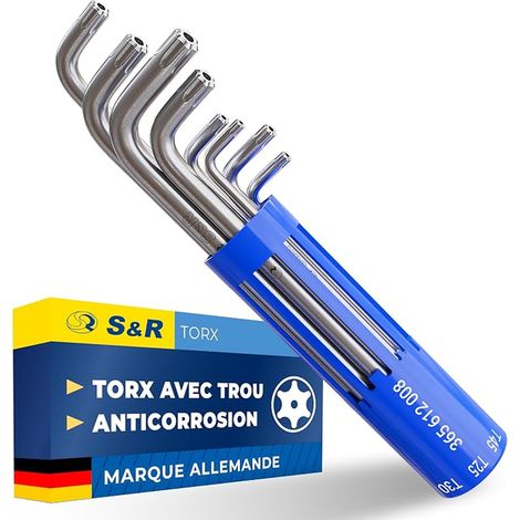 Torx Keys - Set of 8 Torx Torx Allen Keys with Star Holes TX10 – TX50 for Bicycles Mounting and Assembly (1/4)