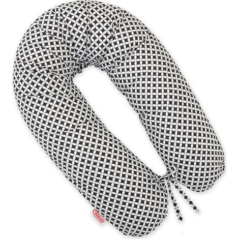 Almohada de embarazo más larga para que las embarazadas duerman + funda extraíble - mini-roseta negra (1/5)