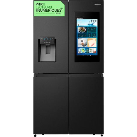 Hisense – Réfrigérateur multi-portes 577 litres – Inox foncé – Technologie No Frost – Distributeur d'eau et glaçons – Écran SmartScreen ConnectLife (1/6)