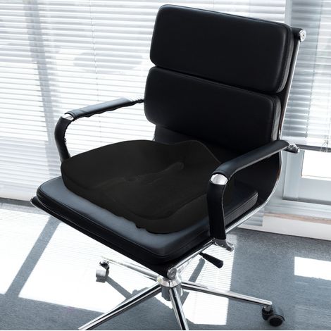 CHICFURN Cuscino ortopedico ergonomico 44x39x13 cm nero in poliestere, memory foam (1/5)
