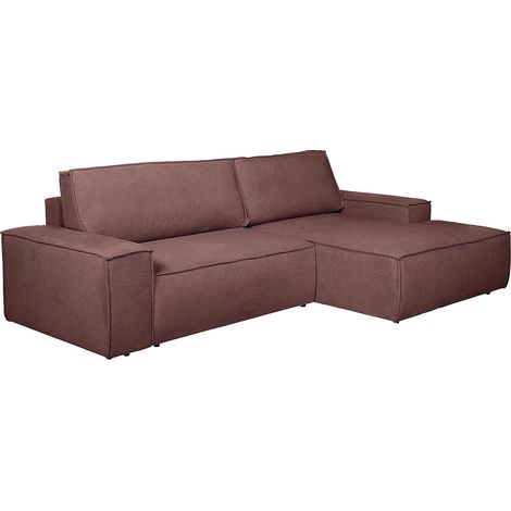 Divano letto in Tessuto testurizzato Terracotta - Angolo a destra - AMELIA (1/5)