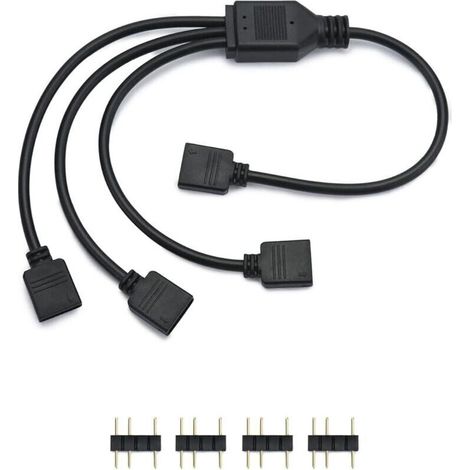 Cable divisor ARGB de 5 V – 1 a 3 conectores, 30 cm, para disipadores de CPU y ventiladores compatibles con ARGB de 5 V
