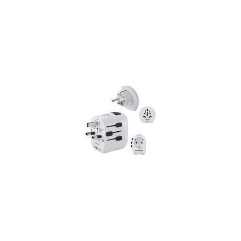 Hama World Travel Pro Light USB Reiseadapter Weiß