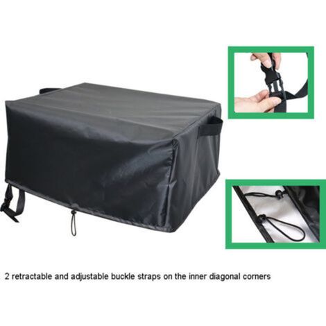 55x55x27 CM Bache Housse de Protection, Housse Four a Pizza Exterieur en Tissu Oxford 420D, Imperméable Coupe-Vent Anti-UV Couverture de Grill, Réglable (1/3)