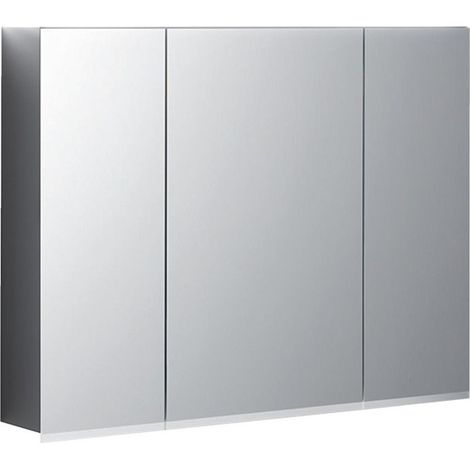 Geberit – Armoire murale de salle de bain avec éclairage LED – 3 portes – Largeur 90cm, Hauteur 70cm, Profondeur 17.2cm – Miroirs intérieur et extérieur