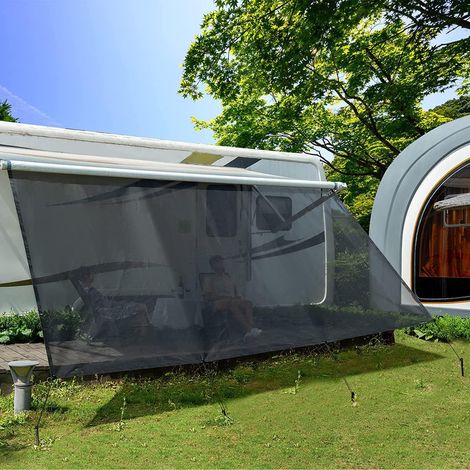 Sun Shade for Campervan Canopy Capri Sun Blocker Front Wall 2.2m x 3.35m Universal Caravan Awning Sun Shade with Complete Kits (1/5)