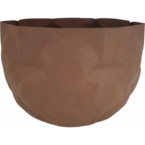 Cache pot design arrugado métal couleur terracotta élégant - terracotta effet terre cuite (1/3)