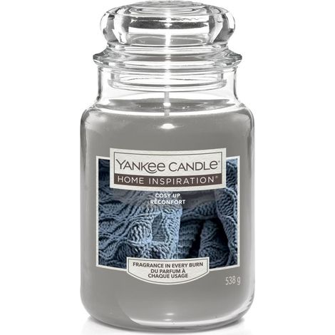 Yankee Candle Duftkerze Großes Glas Cosy Up 538g grau Duft Kerze Duftkerzen