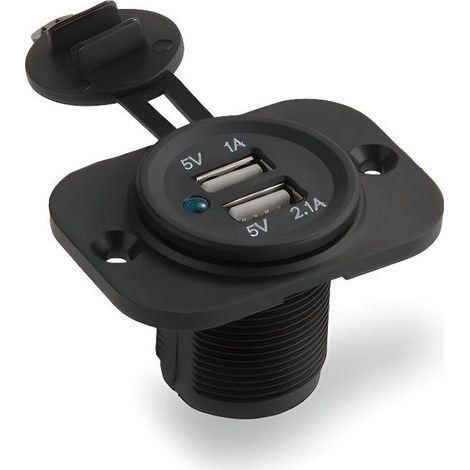 Adaptateur Prise Allume Cigare 12V, 2 Ports USB, Chargeur pour Auto et Voiture (1/4)