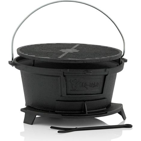 BBQ-Toro Olla de hierro fundido con rejilla 32 x 33 x 18 cm Estilo Hibachi