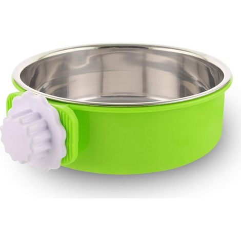 Caisse Chien Bol Amovible en Acier Inoxydable Gamelle à Suspendre pour Animal Domestique Cage Petit Bol d'eau Feeder Nourriture pour Chiens Chats Lapins Birdsgreen Pet Supplies 1000 pcs (1/5)