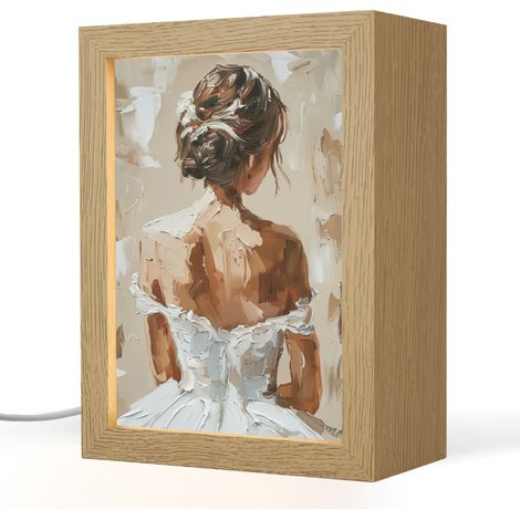 LAMPADA DA TAVOLO Donna - Pittura - Astratto - Beige - Moderno 15x20 cm