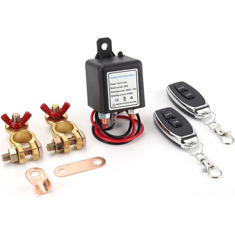 Beyamis Interrupteur coupe-circuit 12V/24V 200A - Déconnexion automatique antivol pour batterie de voiture (1/5)