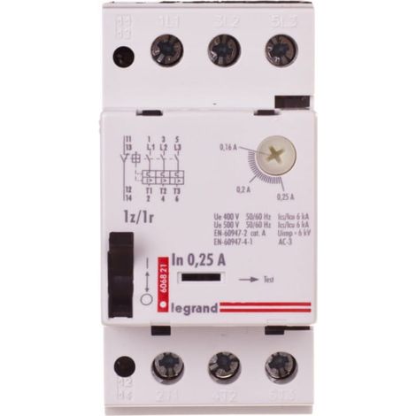 Interruttore automatico per motori 3P 0,06kW 0,16-0,25A M250 1Z/1R 0,25 606821