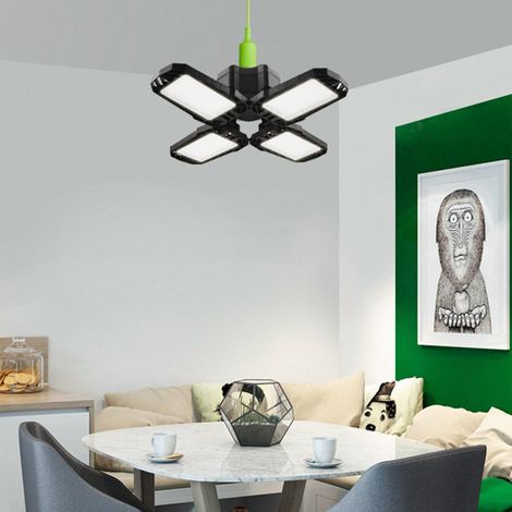 Lampe de garage LED pliable à 4 panneaux 60W 6500K blanc froid, lampe pliable pour garage ou salon (1/5)