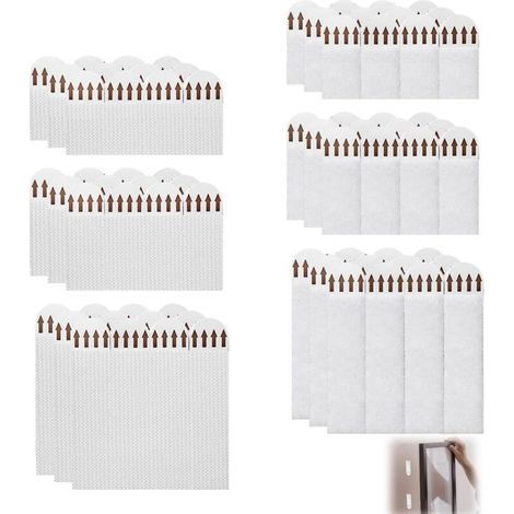 36 Paires Languettes Accroches Tableaux, Accroche Tableau Sans Percer Bandes adhésives Languette Accroche Tableau Autocollant Cadre Mural pour Cadres Accrochage de Tableaux et Décorations (1/5)