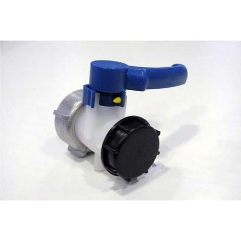 1 Vanne papillon 2 pouces, écrou aluminium 70mm, sortie S60x6, pour cuve IBC 1000 litres-Chrom (1/4)