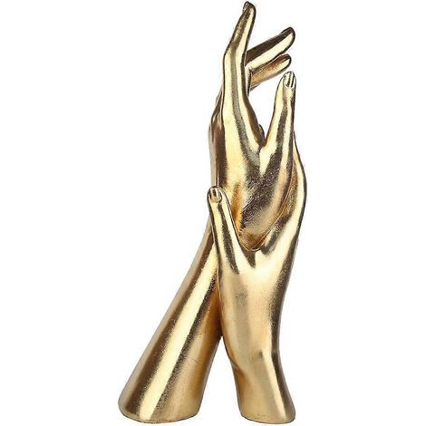 Sculpture Mains Dorées, Décoration Art en Résine, Cadeau d'Amitié