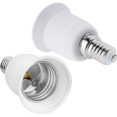 E14 vers E27 Adaptateur de Douille, SES vers ES Convertisseur de Douille, 0-250V, pour Ampoules E27, Ampoules LED, Ampoules à Incandescence, Lampes Halogènes, Lampes CFL, Lot de 2 (1/5)