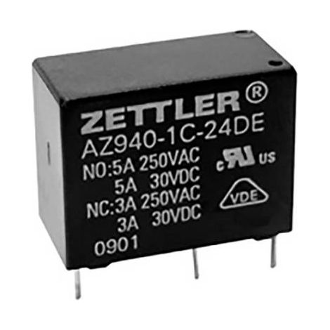 Zettler Electronics AZ940-1AB-24DS Relais pour circuits imprimés 24 V/DC 10 A 1 NO (T) 1 pc(s) (1/2)