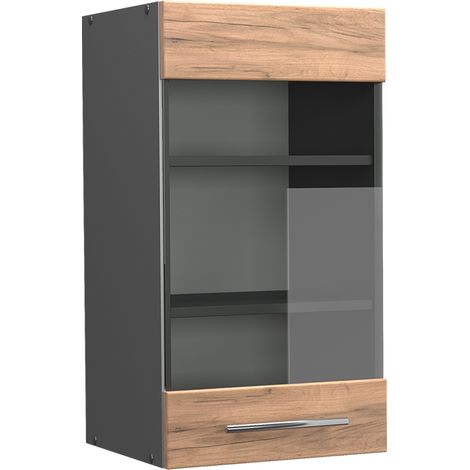 Mobile da cucina in vetro Fame-Line, Quercia dorata, 40 cm, Vicco