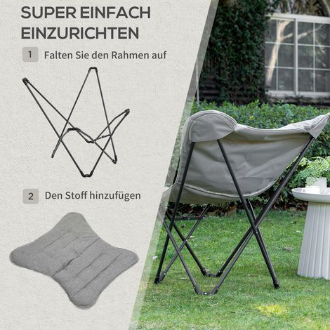 Chaise pliante Outsunny, siège de camping compact, fauteuil extérieur rembourré, charge max 120 kg, robuste pour pêche, jardin, plage et plein air.