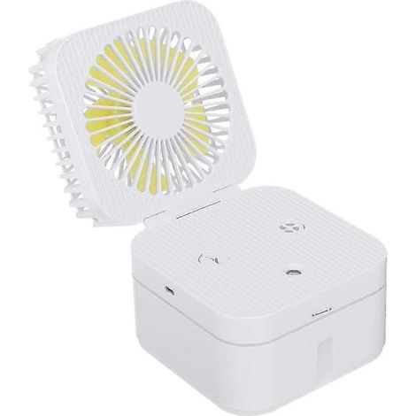 Humidificateur ultrasonique à brume fraîche avec ventilateur, petit ventilateur brumisateur personnel de bureau pour la maison
