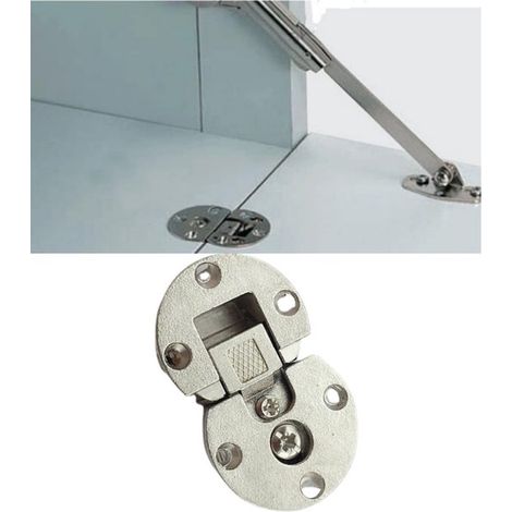 1 bisagra plegable de 90 grados con bisagra oculta, ajustable y oculta, bisagra para mesas, 6,543,5 cm, puertas de armarios y mesas, plateada (1/5)