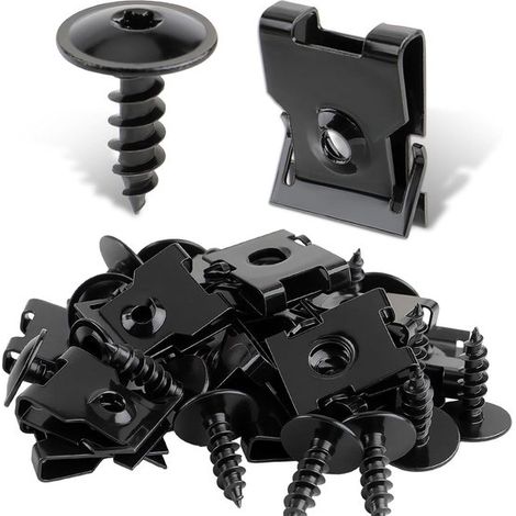 20 juegos de fijaciones universales en forma de U para coche, tornillos Torx con tuercas (1/4)