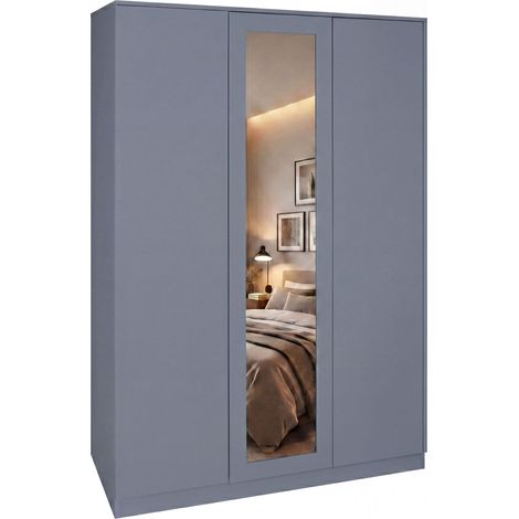Vida Designs Denver 3 Door Mirrored Wardrobe, Grey (1/5)