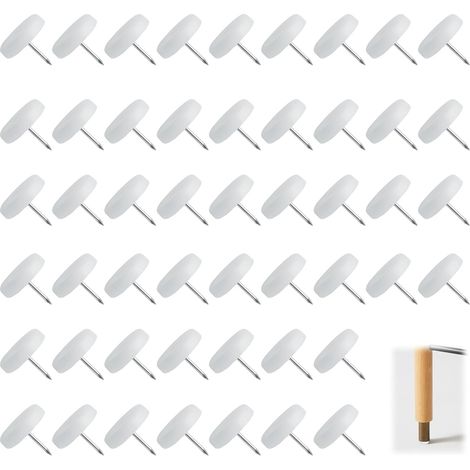 50 Patins Glisseurs Plastique Clou 20mm Chaise Meuble Anti-Bruit Sol (1/5)
