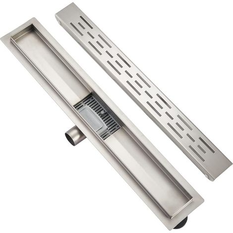 Drain Caniveau de Douche Acier INOX, 50cm, H Type, Caniveau Extra Plat, Drainage Rapide (1/5)