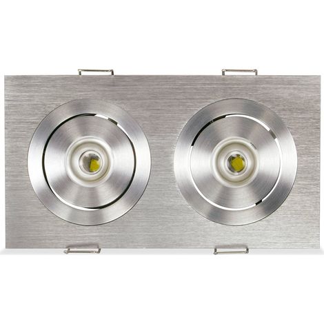Foco Domino Led Basculante 2 X 3W - DOMINÓ - Aro led basculante orientable para empotrar (1/3)