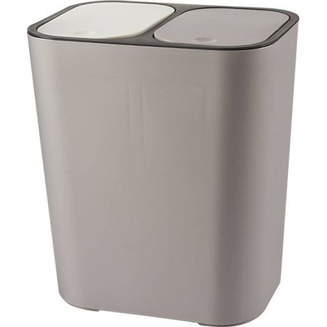Poubelle grise à séparation déchets secs/humides - Solution de tri des déchets efficace (1/5)