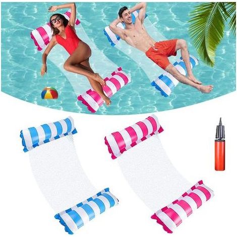 Bouée Piscine, 2 PCS Flotteur Piscine 4 en 1,Flottantes Hamac Gonflable,Hamac d’Eau Plage Portable,pour Plage, Partie, Vacances (1/5)