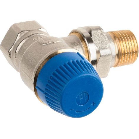 Resideo Thermostatventil Kombi-TRV, Messing vernickelt, Eckausführung, DN 20 (1/4)