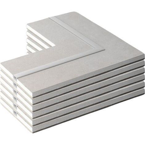 Semilavorato cartongesso fibra alluminio luce led angolo 14,5x29x29 cm 6 pezzi (1/5)