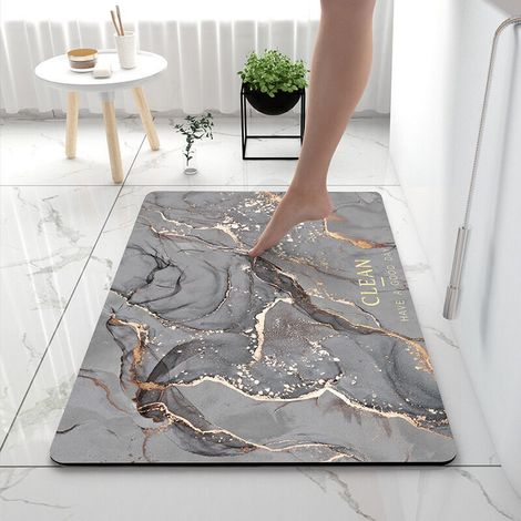 Tapis De Bain AntidéRapant, Tapis De Sol Absorbant Tapis De Douche Doux Et Confortable, Tapis De Bain Diatomite Pour La Baignoire, La Cuisine (1/5)