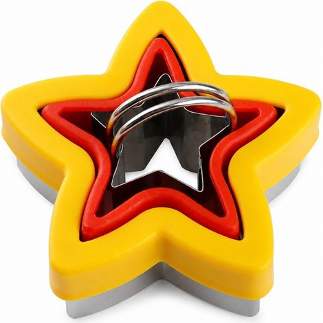 Emporte-pièce en acier inoxydable, couleur jaune, pour pain d'épice, fondant, gâteaux et confiseries.-AquaForge (1/4)