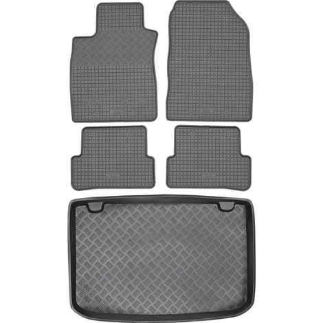 Set di tappetini in gomma per auto e tappetino per bagagliaio per Renault Clio IV Hatchback dal 2013 al 2019 (1/5)
