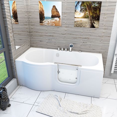 Seniorenwanne mit Tür Whirlpool S12-TH-AIR-R Badewanne 85x170cm (1/5)