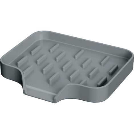 Portasapone in silicone antiscivolo per sapone e spugna, organizer ad asciugatura rapida per lavello da cucina, doccia, vasca da bagno, lavastoviglie, bagno, piano del bagno, 12 x 10,5 (1/5)