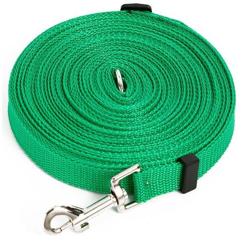 Guinzaglio lungo per cani, guinzaglio per addestramento cani, corda per cani, attività all'aperto con il cane, regolabile e bloccabile, 10 metri, verdure (1/5)
