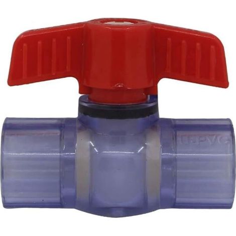 Vanne boisseau pvc 20 25 32 40 50 63mm vanne a coller robinet boisseau sphérique vanne a bille piscine a sphere (Diamètre Intérieur 20mm) (1/4)