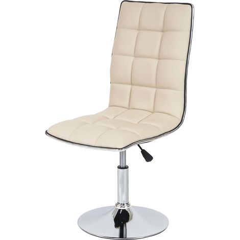 Lot de 6 chaises de séjour ou de salle à manger HWC-C41, style rétro, similicuir - crème (1/5)