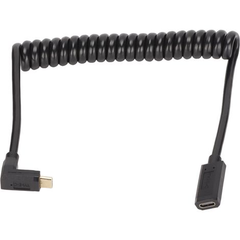 Câble USB C Femelle vers Mâle 4K 60Hz 3A Charge Rapide 10Gbps 1,2m Design à Ressort Hélicoïdal (1/5)