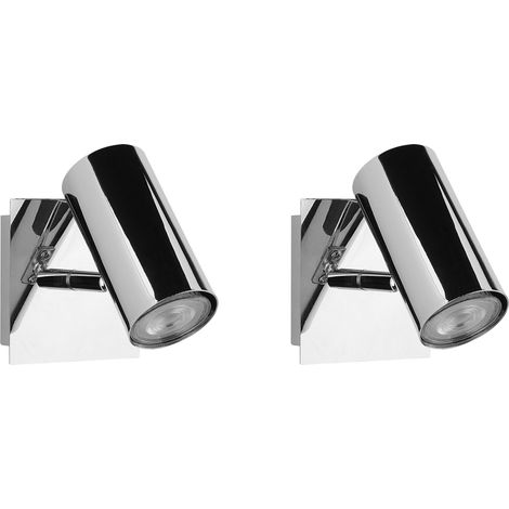 Lámparas de pared foco de techo ajustable brillante de metal plateado moderno Rosetta