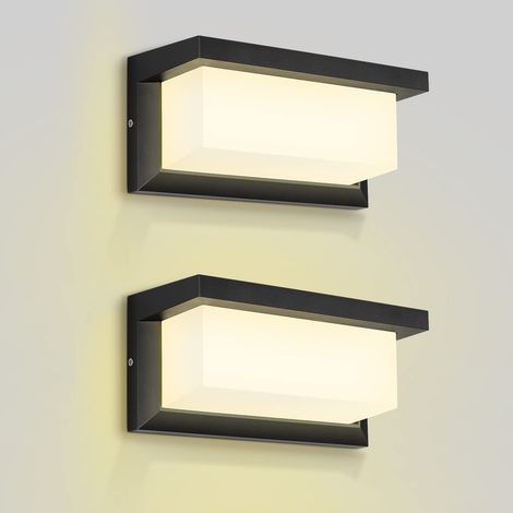 Außenwandleuchte, 18W Moderne Außenwandleuchte, IP65 Wasserdichte LED-Außenlampe, für Außenbeleuchtung, Gartenterrasse, Wege, Flure (Warmweiß, 2 Stück) (1/4)
